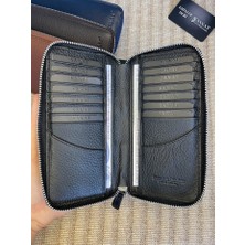 SANAT LEATHER SL-616 Hakiki Deri Fermuarlı Unisex Potföy Cüzdan