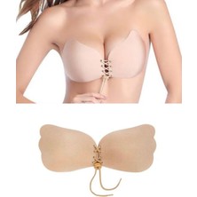 Mirach Askısız Kelebek Sütyen - Ten Rengi Dolgun Gösteren Dikişsiz Silikonlu