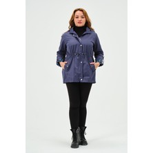 Glr & Gym Gülbin Kadın Büyük Beden Pamuklu Koton Mevsimlik Trençkot Mont