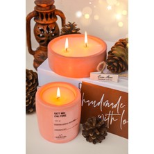 Ersu Store  2'li Beton Saksı Içinde Lavanta Amber Kokulu Soya Mum Seti