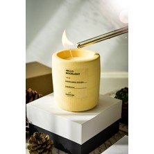 Ersu Store  Dekoratif Beton Saksı Içinde Amber ve Vanilya Kokulu Vegan Soya  Mum