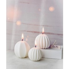 Ersu Store  3'lü Soya Wax Kokulu Geometrik Küre Mum Seti