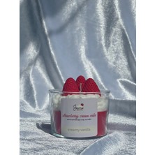 Jeane Home Decor Strawberry Kırmızı Vanilya Kokulu Hediyelik Aromaterapi Mum Sevgiliye Tütsü Arınma Akış