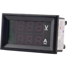 Wozlo Dijital Dual Voltmetre Ampermetre Volt Akım Ölçer Dc 0-100V 10A Kırmızı-Mavi LED