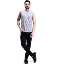 Ghassy Co. Erkek Nem Emici Hızlı Kuruma Atletik Teknik Performans Sporcu Sıfır Kol T-Shirt Gym 108