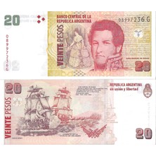 Emir Collection Arjantin 20 Pesos Çil (Unc) Koleksiyon Para