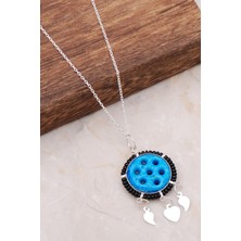 Sümer Telkari Süryani Nazar Boncuğu Gümüş Kolye 3666