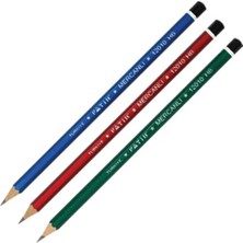 Fatih Mercanlı Kurşun Kalem 3 Adet Mavi Kırmızı Yeşil Renk Seçenekleri ile Kullanıma Uygun