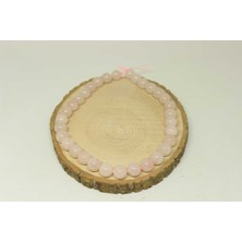 Pembe Kuvars Taşı Yarım Dizi 12MM (18CM Uzunluğundadır)