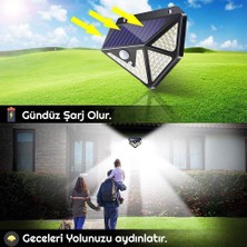 Upway 3 Adet 166 LED 3 Modlu Solar Güneş Enerjili Hareket Sensörlü Bahçe Garaj Ev Aydınlatma Lambası