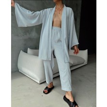 Elissa Life Styler Oversize Keten Kumaş Kimono Pantolon Takım