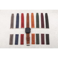Brown Art Craft Apple Watch 4 5 6 7 8 Se Ultra Uyumlu Hakiki Deri Kordon