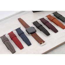Brown Art Craft Apple Watch 4 5 6 7 8 Se Ultra Uyumlu Hakiki Deri Kordon