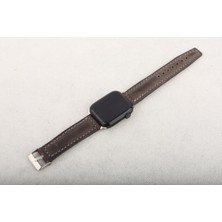 Brown Art Craft Apple Watch 4 5 6 7 8 Se Ultra Uyumlu Hakiki Deri Kordon