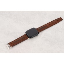 Brown Art Craft Apple Watch 4 5 6 7 8 Se Ultra Uyumlu Hakiki Deri Kordon