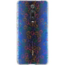 Printify Xiaomi Mi 9t Pro ile Uyumlu Kapak Sevimli Karakterler Tasarımlı Şeffaf Silikon Kılıf
