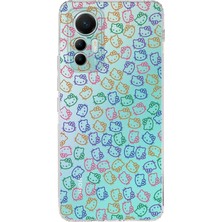 Printify Xiaomi Mi 12 Lite ile Uyumlu Kapak Sevimli Karakterler Tasarımlı Şeffaf  Silikon Kılıf