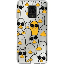 Printify Xiaomi Redmi Note 9 Pro ile Uyumlu Kapak Sevimli Karakterler Tasarımlı Şeffaf Silikon Kılıf