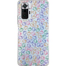 Printify Xiaomi Redmi Note 10 Pro ile Uyumlu Kapak Sevimli Karakterler Tasarımlı Şeffaf Silikon Kılıf