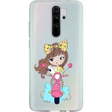Printify Xiaomi Redmi Note 8 Pro ile Uyumlu Kapak Sevimli Karakterler Tasarımlı Şeffaf Silikon Kılıf