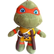 PopŞeker Ninja Kaplumbağalar Peluş Michelangelo Figürü 35CM. Ninja Kaplumbağalar Oyuncakları