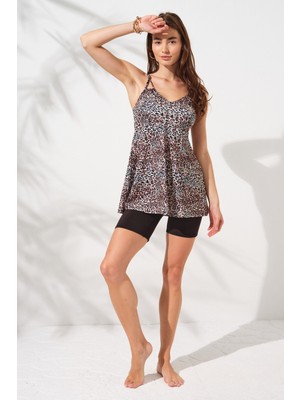 Pierre Cardin Lisa Şortlu V Yaka Tankini Leopar 231500-D