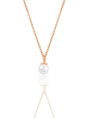 Söğütlü Silver Gümüş Rose  Zirkon Taşlı Inci Kolye