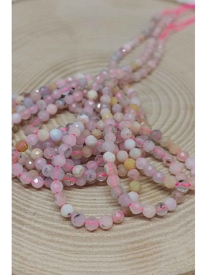 Yaşam Tohumu Pembe Opal Taşı Yarım Dizi 3mm (17CM Uzunluğundadır)