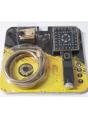 Depposite Gold Duş Seti Terapi Etkili 4 Fonksiyonlu Duş Başlığı Seti - Başlık - Hortum - Askı