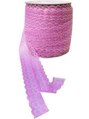 Depposite Kurdela Dantelli Çift 2 Katlı 5 cm - 10 Metre Pembe