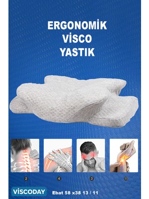 Viscoday Ortopedik Visco Yastık Boyun Fıtığı Boyun Düzleşmesi Boyun Destekli Güzellik Yastığı