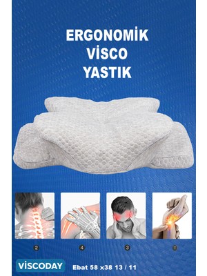 Viscoday Ortopedik Visco Yastık Boyun Fıtığı Boyun Düzleşmesi Boyun Destekli Güzellik Yastığı