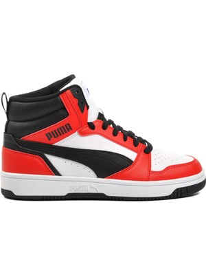 Puma 392326 Rebound V6 Beyaz-Siyah-Kırmızı Unisex Hi Sneaker