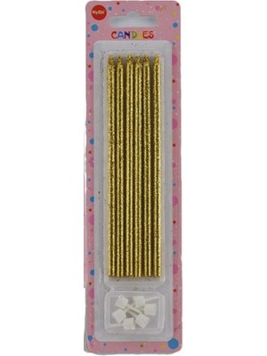 Depposite Doğum Günü Pasta Mumu Simli 6 Lı Gold