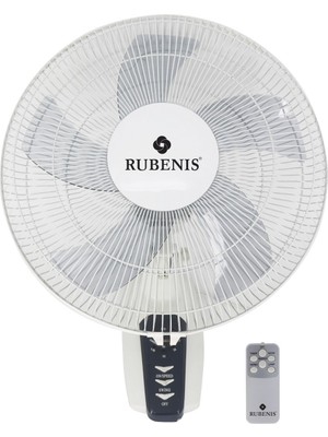 Rubenis Kumandalı Duvar Vantilatörü 75 W Beyaz Renk 40 cm Çaplı Güçlü Hava Akımı