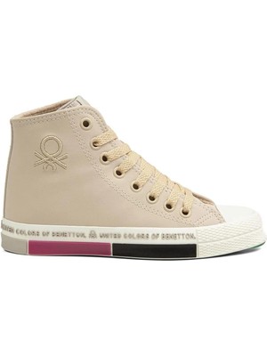 Benetton BN-30730 Bej Uzun Kadın Converse Düz Tabanlı Ayakkabı 38 Numaralı Şık Seçim