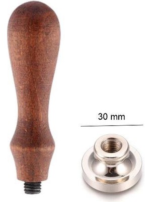 Profisher Boş Mum Mühür Gümüş Damga Kafası Yuvarlak 30MM Bronz