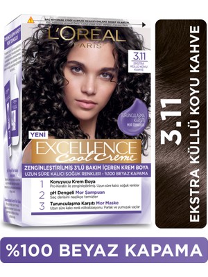 L'Oréal Paris L’oréal Paris Excellence Cool Creme Saç Boyası – 3.11 Ekstra Küllü Koyu Kahve