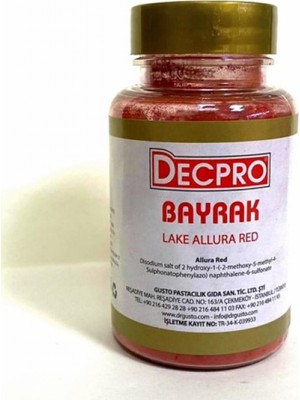 Decpro Yağ Bazlı Toz Çikolata Boyası Bayrak Kırmızı 25 gr