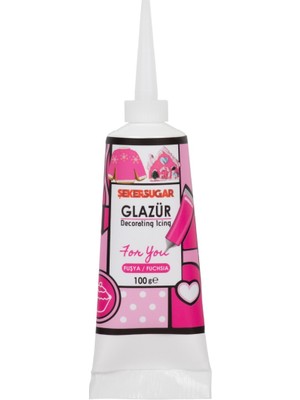 Şeker & Sugar Süsleme Glazürü Fuşya 100 gr