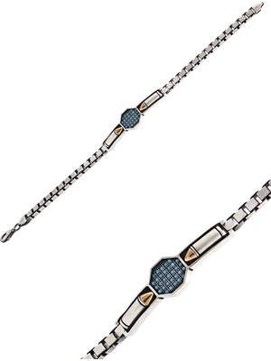 Midyat Nurtaş Gümüş Firuze Taşlı 925 Ayar Gümüş Zincir Bileklik 201022356