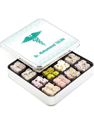 Doktora Hediye Karışık Çifte Kavrulmuş Lokum (Metal Kutu)