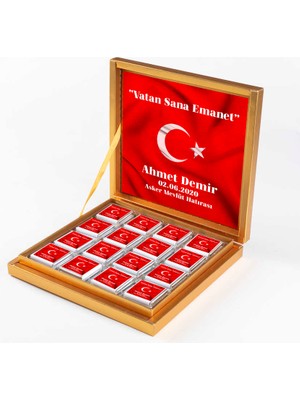 Asker Çikolatası 32 Adet Madlen Çikolata Gold Kutu