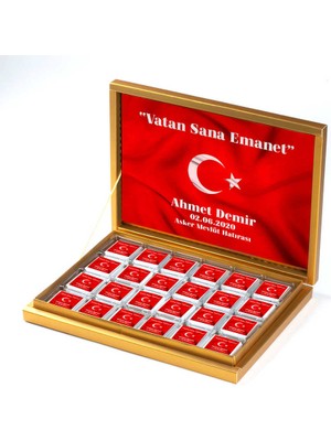 Asker Çikolatası 48 Adet Madlen Çikolata Gold Kutu
