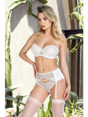 Nurteks 2442 Destekli Jartiyer Çorap Sütyen Takım