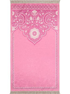 Pembe Kadife Halı Seccade