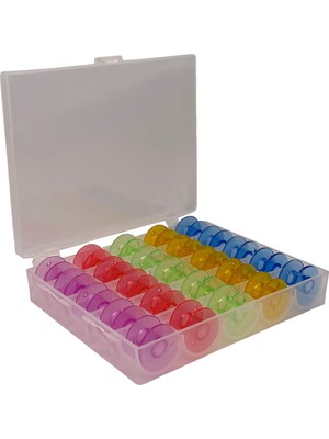 Moonstar Plastik Geniş Masura 25 Adet Renkli Kutulu Ev Tipi Aile Dikiş Makinesi HM2518M