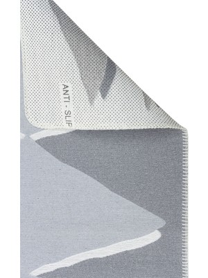 Eko Halı Arya Neo Arn 09 Grey White Yıkanabilir Kaymaz Tabanlı Modern Pamuk Kilim