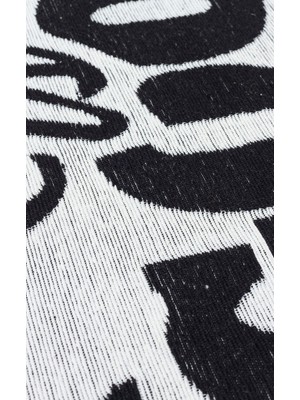 Eko Halı Arya Neo Arn 01 White Black Yıkanabilir Kaymaz Tabanlı Modern Pamuk Kilim