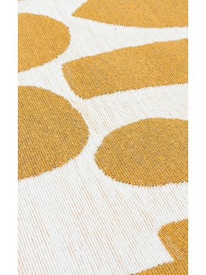 Eko Halı Arya Neo Arn 07 White Yellow Yıkanabilir Kaymaz Tabanlı Modern Pamuk Kilim